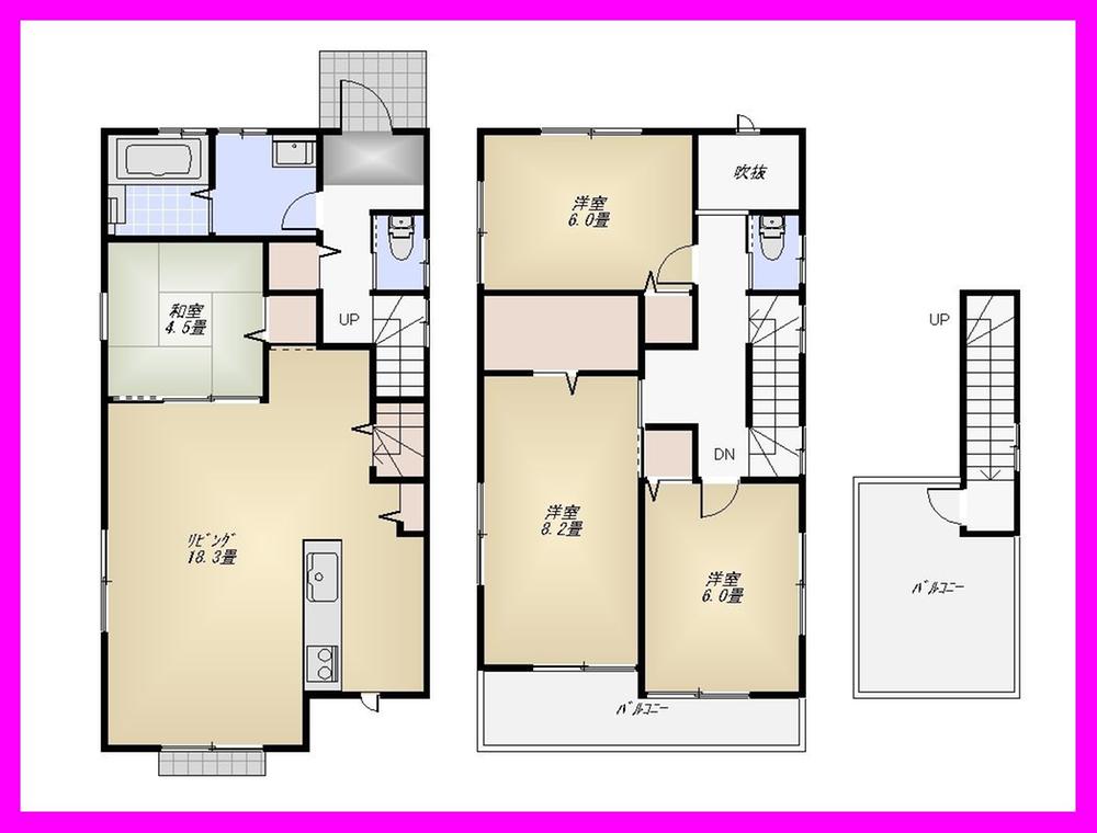 Floor plan. 47,800,000 yen, 4LDK, Land area 156 sq m , Building area 100.84 sq m floor plan