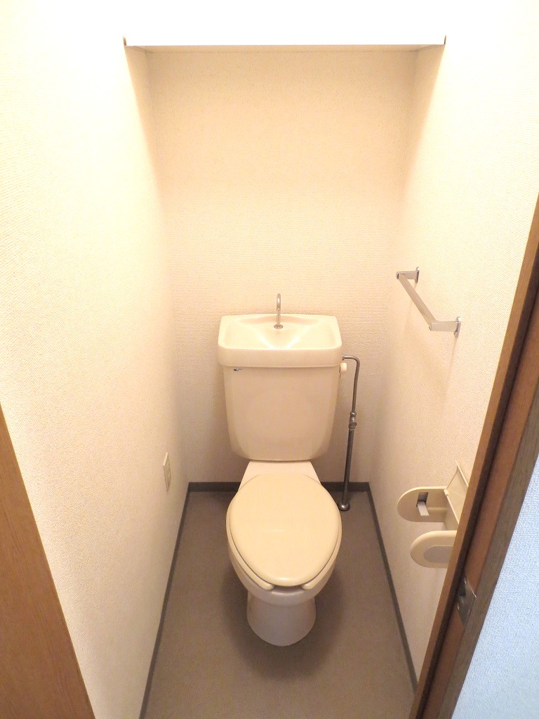 Toilet. Cleaning toilet seat mounting is possible