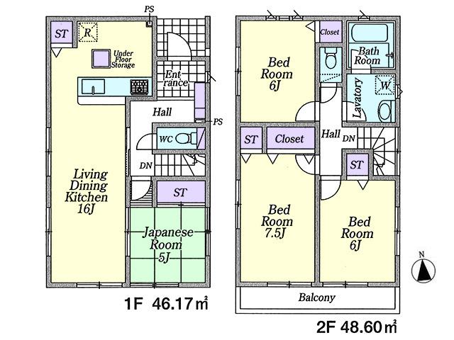Floor plan. 35,800,000 yen, 4LDK, Land area 124.27 sq m , Building area 94.77 sq m