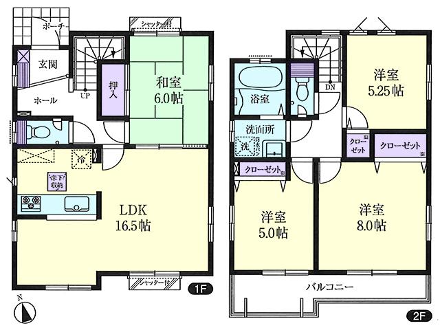 Floor plan. (3 Building), Price 41,500,000 yen, 4LDK, Land area 109.26 sq m , Building area 97.29 sq m