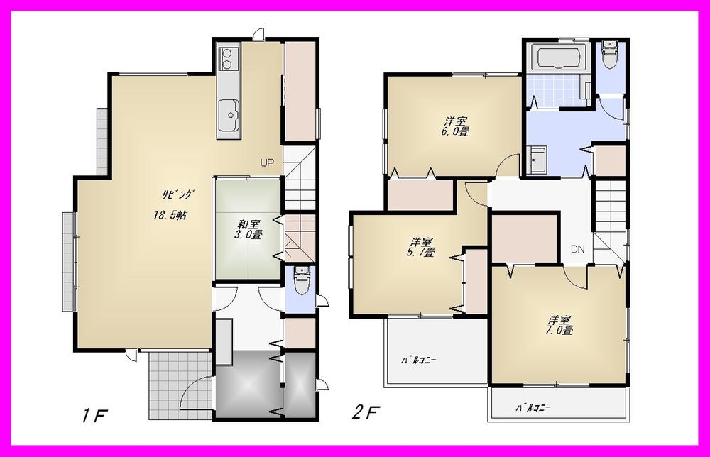 Floor plan. (7 Building), Price 37,800,000 yen, 4LDK, Land area 179.2 sq m , Building area 103.68 sq m