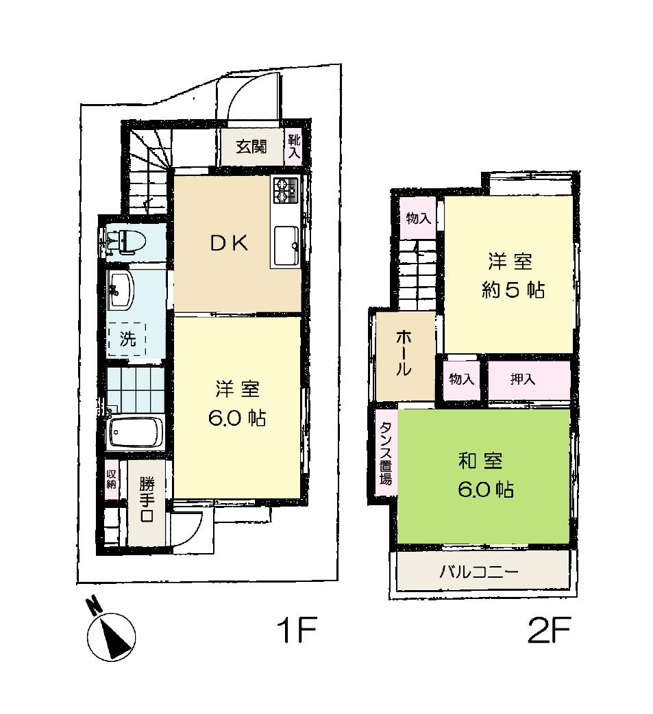 Floor plan. 13.8 million yen, 3DK, Land area 47.66 sq m , Building area 52.51 sq m full renovated.
