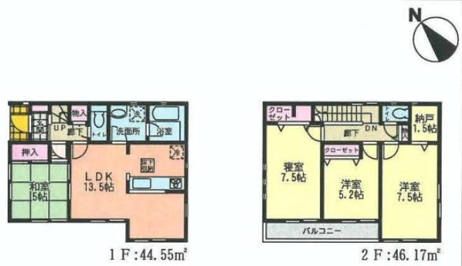 Floor plan. (1), Price 34,800,000 yen, 4LDK, Land area 100.8 sq m , Building area 90.72 sq m