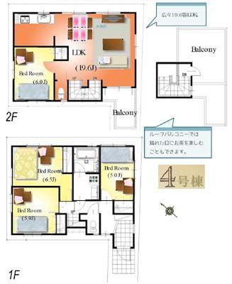 Floor plan. 41,800,000 yen, 4LDK, Land area 100.48 sq m , Building area 97.8 sq m