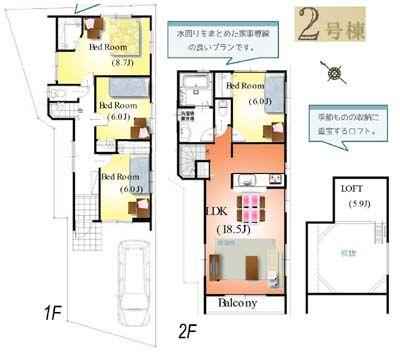 Floor plan. 45,800,000 yen, 4LDK, Land area 98.22 sq m , Building area 102.2 sq m