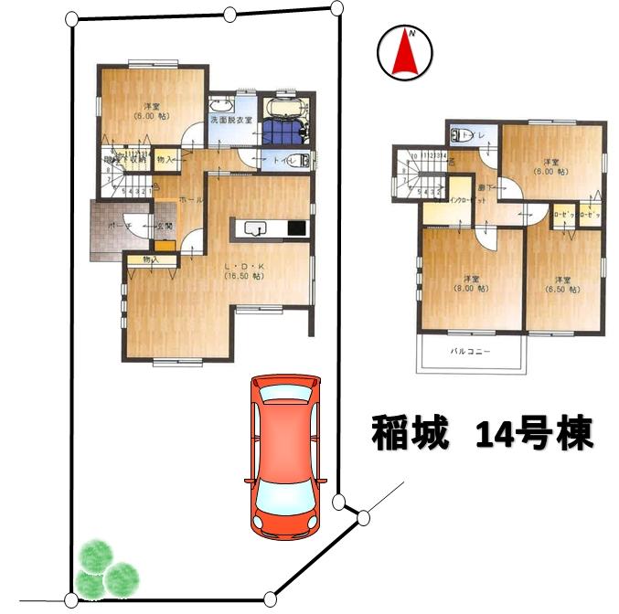 Floor plan. (14 Building), Price 48,700,000 yen, 4LDK, Land area 174 sq m , Building area 105.16 sq m