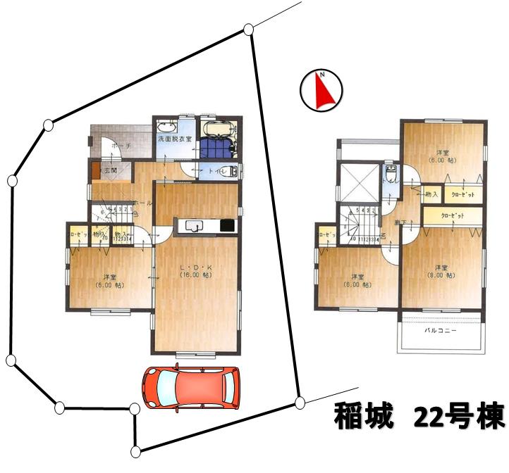 Floor plan. (22 Building), Price 49 million yen, 4LDK, Land area 170.62 sq m , Building area 104.33 sq m