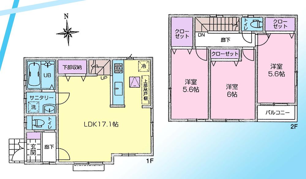 Floor plan. (4 Building), Price 42,800,000 yen, 3LDK, Land area 108 sq m , Building area 83.01 sq m