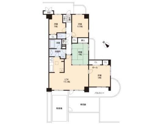 Floor plan. 4LDK, Price 29,800,000 yen, Occupied area 94.64 sq m , Balcony area 12.57 sq m floor plan