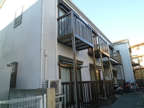 Building appearance. Shopping street near
