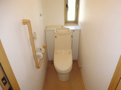 Toilet. There is toilet on the first floor and the second floor