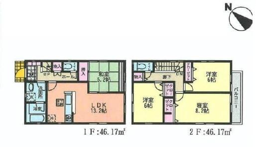 Floor plan. 31,800,000 yen, 4LDK, Land area 126.89 sq m , Building area 92.34 sq m