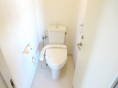 Toilet. Toilet is equipped with Washlet