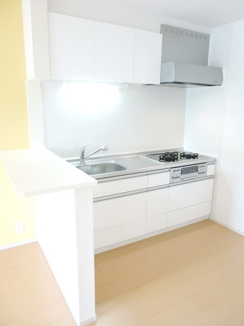 Kitchen. Spacious and clean system kitchens with