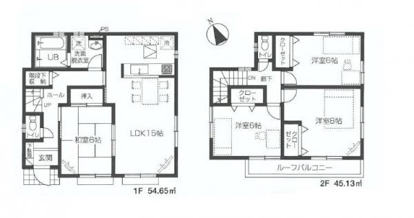 Floor plan. 43,800,000 yen, 4LDK, Land area 141.14 sq m , Building area 99.78 sq m