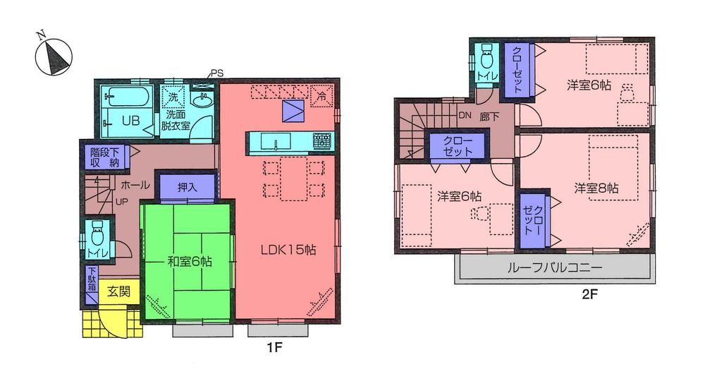 Floor plan. 44,800,000 yen, 4LDK, Land area 141.44 sq m , Building area 99.78 sq m