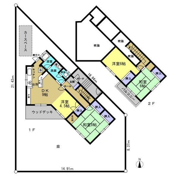 Floor plan. 35,800,000 yen, 4DK, Land area 222.24 sq m , Building area 87.73 sq m