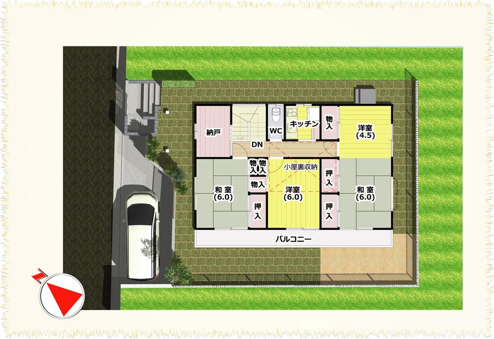 Floor plan. 31,800,000 yen, 5LDK + S (storeroom), Land area 165.29 sq m , Building area 131 sq m 2 floor Floor Plan