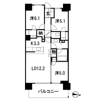 Floor: 3LD ・ K + N (storeroom) + 2WIC (walk-in closet), the occupied area: 71.28 sq m, Price: 43,800,000 yen, now on sale