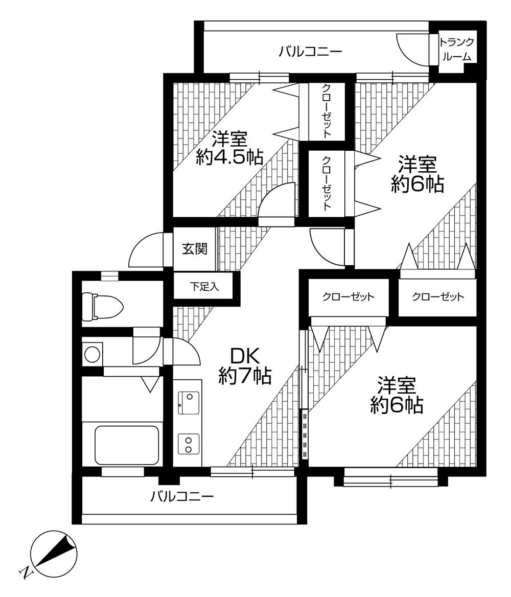 Floor plan. 3DK, Price 15.8 million yen, Occupied area 51.01 sq m , Balcony area 9.27 sq m present situation Floor (specifications can be changed)