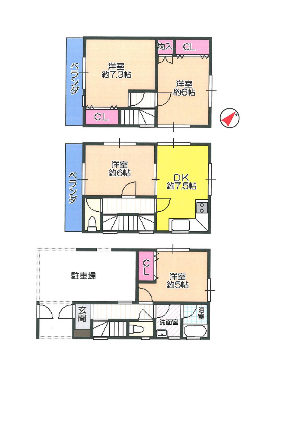 Floor plan. 32,900,000 yen, 4DK, Land area 49.8 sq m , Building area 78.97 sq m