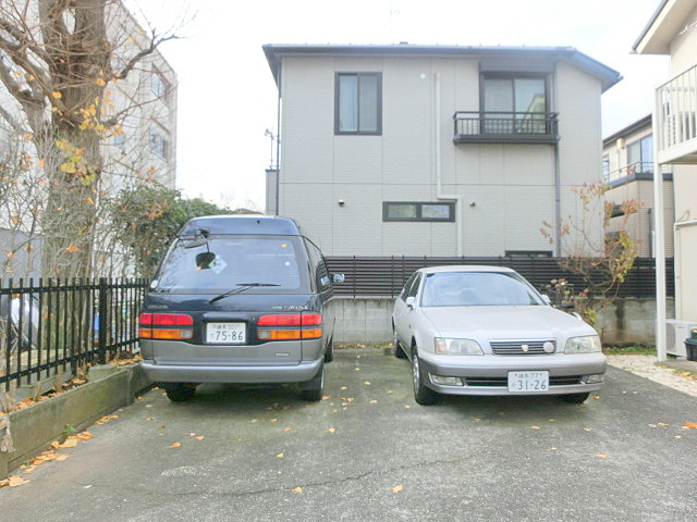 Parking lot. Tenants private parking