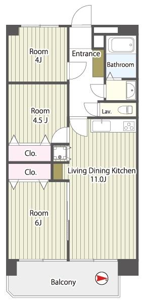 Floor plan. 3LDK, Price 19,800,000 yen, Footprint 55 sq m , Balcony area 6.72 sq m new interior of the full renovation 3LDK lotus root Station 5-minute walk of the good location