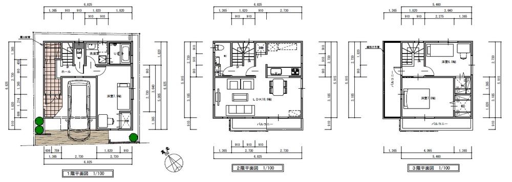 Floor plan. 47,800,000 yen, 3LDK, Land area 71.49 sq m , Building area 113.01 sq m 1 Building