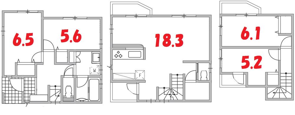 Floor plan. (Building 2), Price 44,800,000 yen, 4LDK, Land area 90.94 sq m , Building area 102.05 sq m