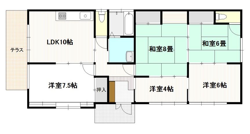 Floor plan. 48 million yen, 4LDK + S (storeroom), Land area 324.69 sq m , Building area 94.59 sq m