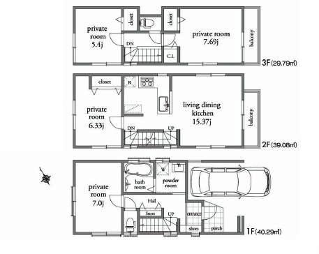 Floor plan. 39,800,000 yen, 4LDK, Land area 65.56 sq m , Building area 109.16 sq m