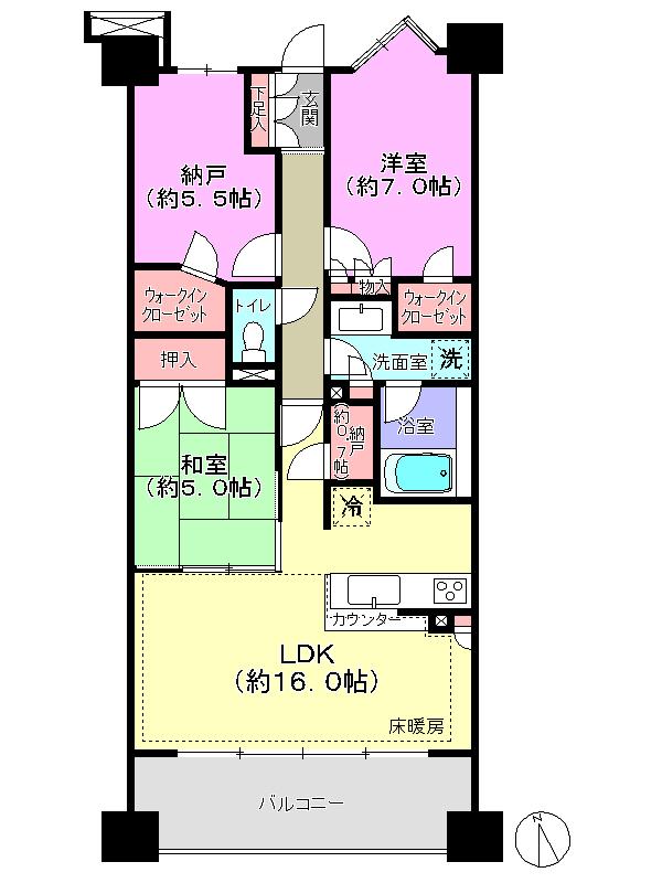 Floor plan. 2LDK + S (storeroom), Price 31,800,000 yen, Occupied area 75.35 sq m , Balcony area 12.2 sq m
