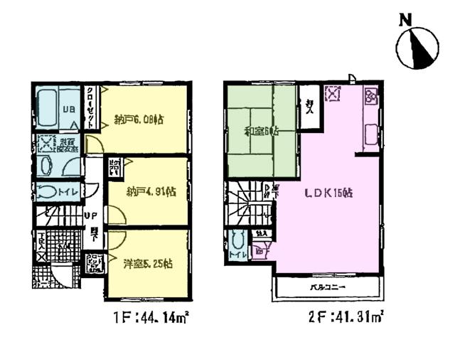 Floor plan. (3 Building), Price 37 million yen, 2LDK+2S, Land area 92.19 sq m , Building area 85.45 sq m