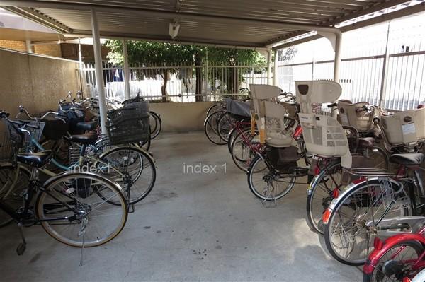 Other common areas. Bicycle parking in apartment