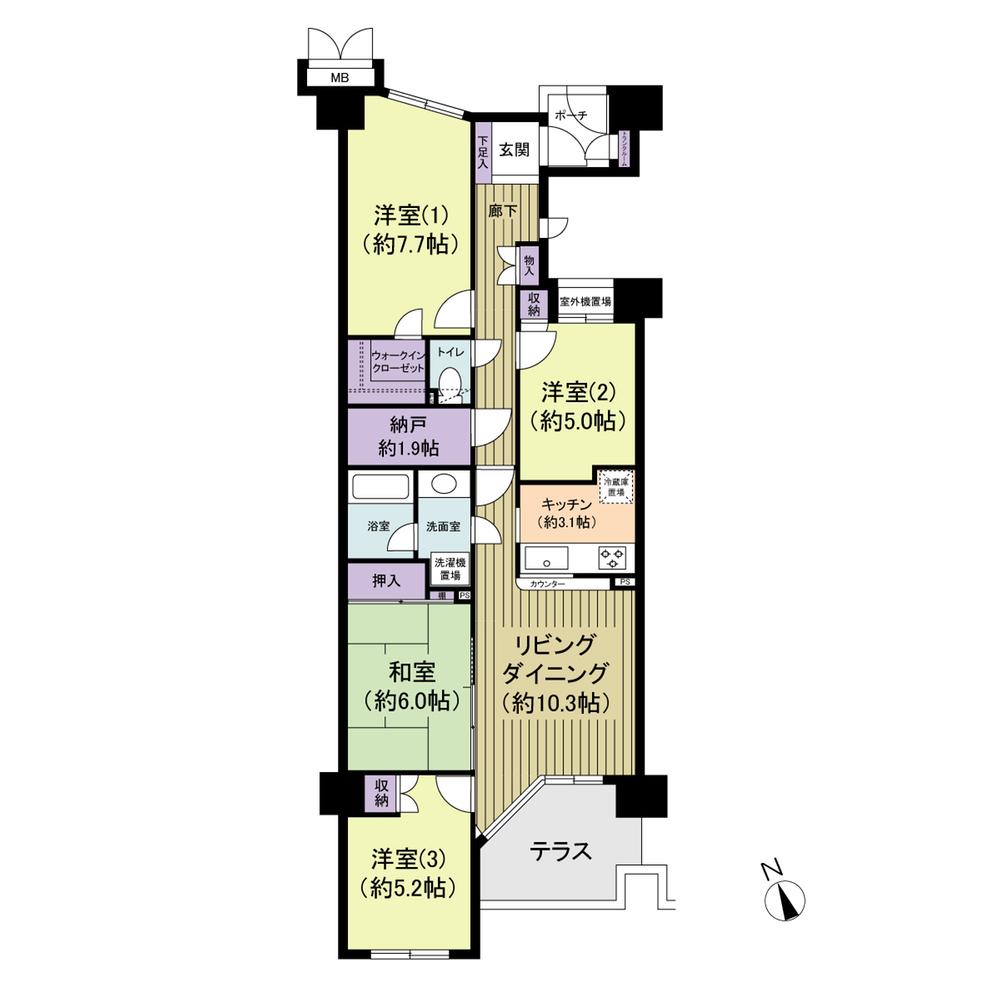 Floor plan. 4LDK + S (storeroom), Price 43,800,000 yen, Occupied area 84.67 sq m