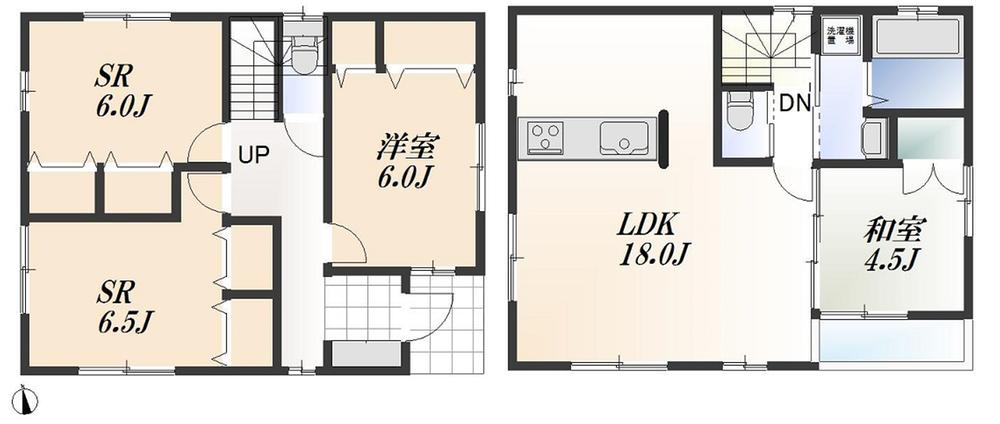 Floor plan. (Building 2), Price 41,800,000 yen, 2LDK+2S, Land area 98.42 sq m , Building area 97.2 sq m