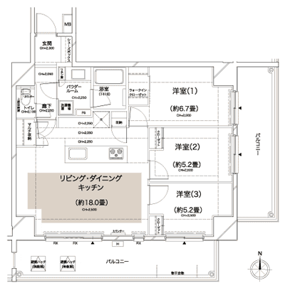 Floor: 3LDK, occupied area: 75.18 sq m