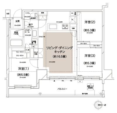 Floor: 3LDK, occupied area: 70.28 sq m