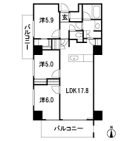 Floor: 3LDK, occupied area: 76.18 sq m