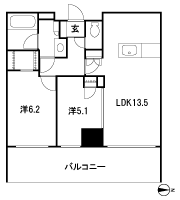 Floor: 2LDK, occupied area: 55.22 sq m