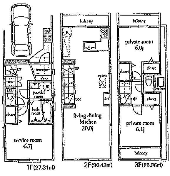 Floor plan. 47,800,000 yen, 3LDK, Land area 61.3 sq m , Building area 101.22 sq m