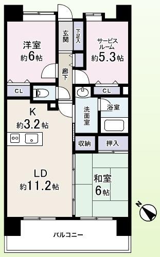 Floor plan. 2LDK+S, Price 27,900,000 yen, Occupied area 68.13 sq m , Balcony area 11.7 sq m storage rich renovation dwelling unit