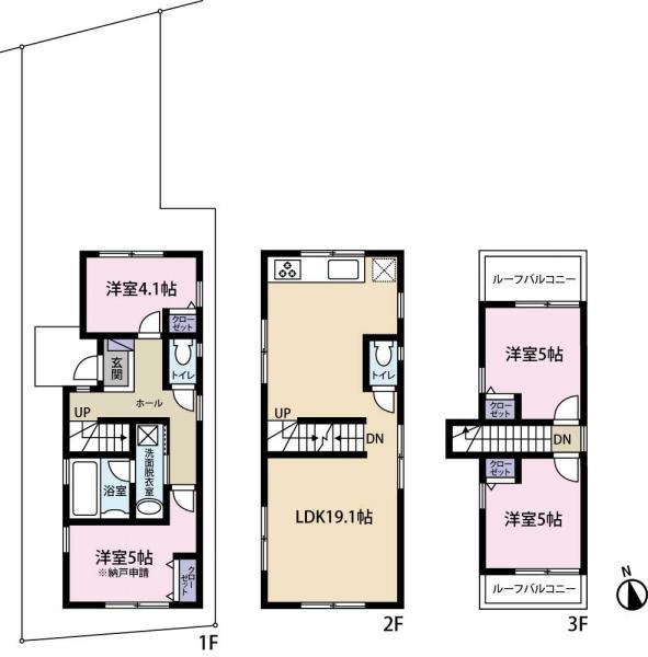 Floor plan. 44,500,000 yen, 3LDK+S, Land area 80.13 sq m , Building area 87.98 sq m