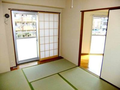 Living and room. Balcony side of the Japanese-style room with shoji