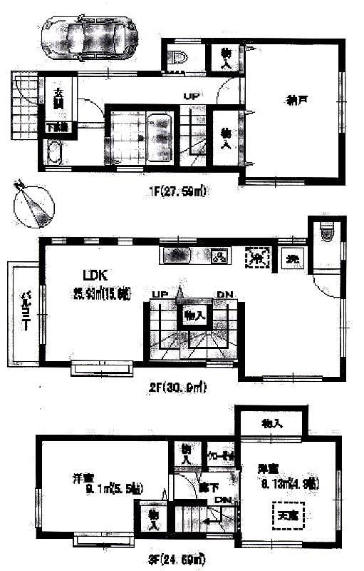 Floor plan. 37,800,000 yen, 2LDK + S (storeroom), Land area 51.54 sq m , Building area 83.18 sq m floor plan
