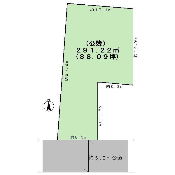 Compartment figure. Land price 123 million yen, Land area 291.22 sq m