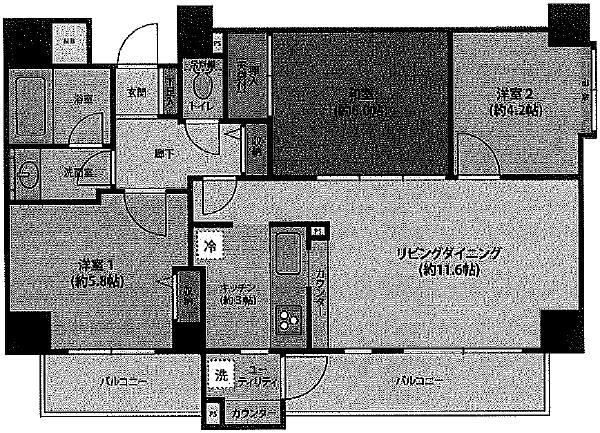 Floor plan. 3LDK, Price 33,300,000 yen, Occupied area 67.18 sq m , Balcony area 11.19 sq m