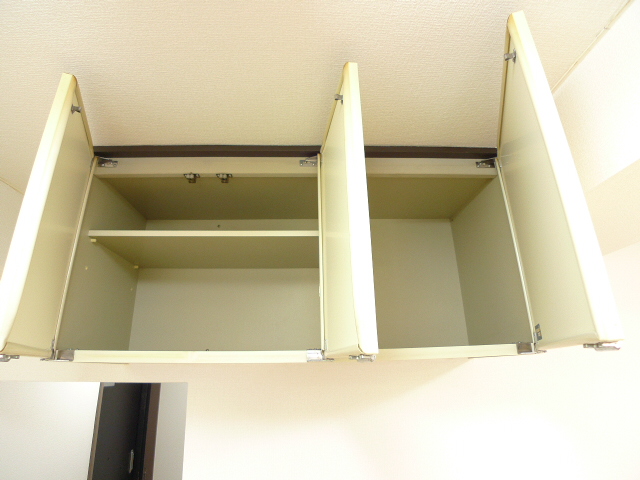 Kitchen. Storage of tableware because shelf in the kitchen top