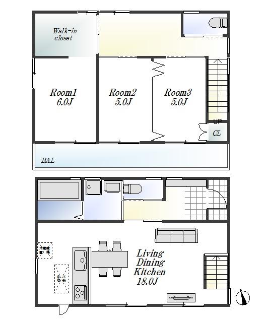 Floor plan. (1 Building), Price 43,100,000 yen, 3LDK, Land area 117.9 sq m , Building area 95.23 sq m