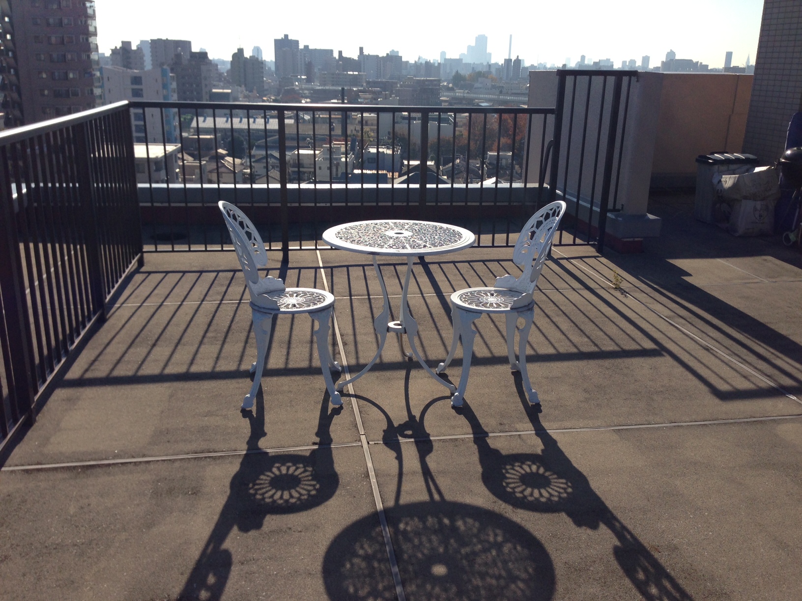 Balcony. 50 square meters roof balcony with views of the Ikebukuro Sunshine bottle